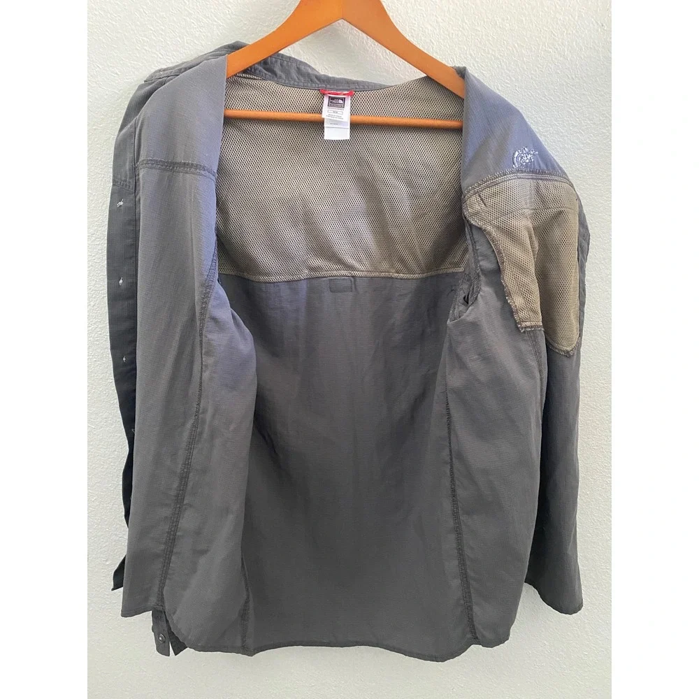 The North Face A5 Series Mens Medium Gray Nylon Ripstop Hiking Shirt AH5N